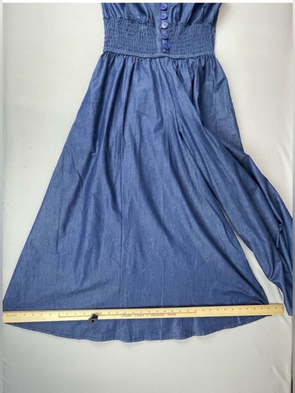 Denim Halter Top Wide Leg
Jumpsuit Women's M Blue Jean
Festival Outfit Boho NEW - Picture 5 of 8